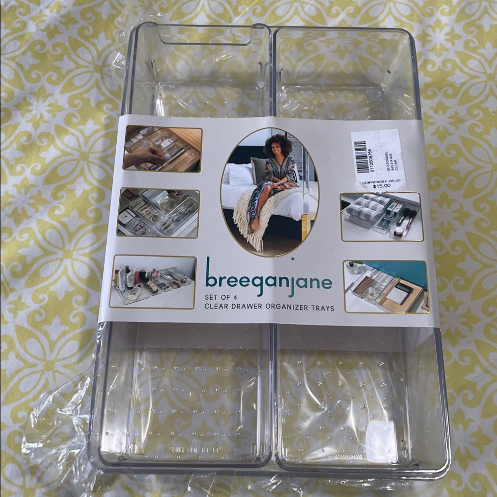 Set of 4 Clear Drawer Organizer Trays NIP Multi-Use Storage - Picture 3 of 9